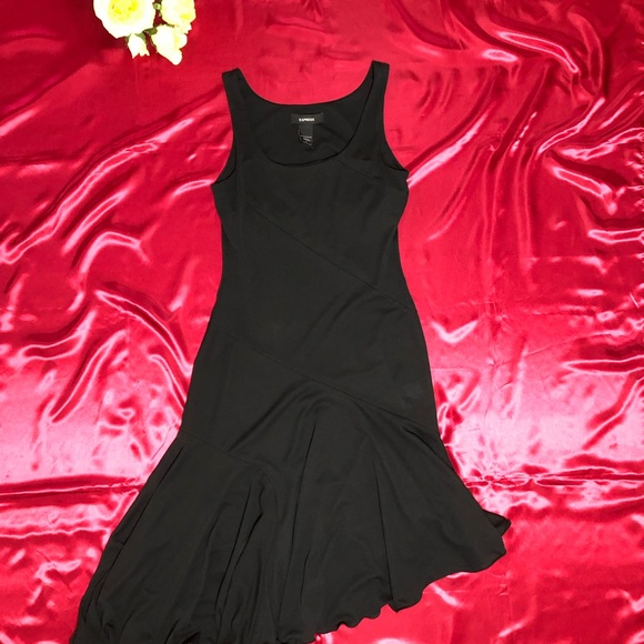 Express Sleeveless Asymmetrical Black Dress - Picture 4 of 8